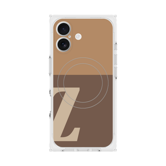 プレミアムスクエアケース with MagSafe［ オリジナル - initial two tone - Z brown ］