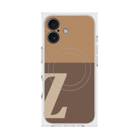 プレミアムスクエアケース with MagSafe［ オリジナル - initial two tone - Z brown ］