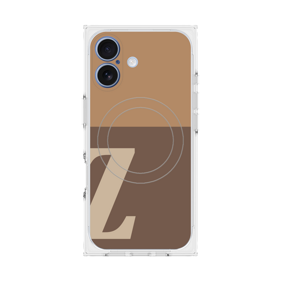 プレミアムスクエアケース with MagSafe［ オリジナル - initial two tone - Z brown ］