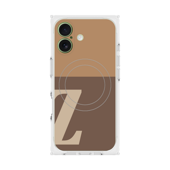 プレミアムスクエアケース with MagSafe［ オリジナル - initial two tone - Z brown ］