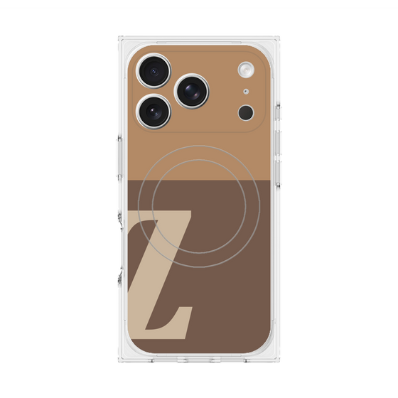 プレミアムスクエアケース with MagSafe［ オリジナル - initial two tone - Z brown ］