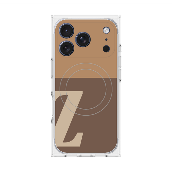 プレミアムスクエアケース with MagSafe［ オリジナル - initial two tone - Z brown ］