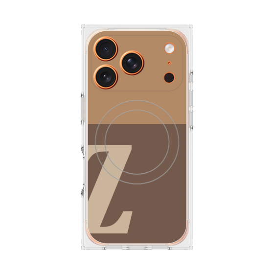 プレミアムスクエアケース with MagSafe［ オリジナル - initial two tone - Z brown ］