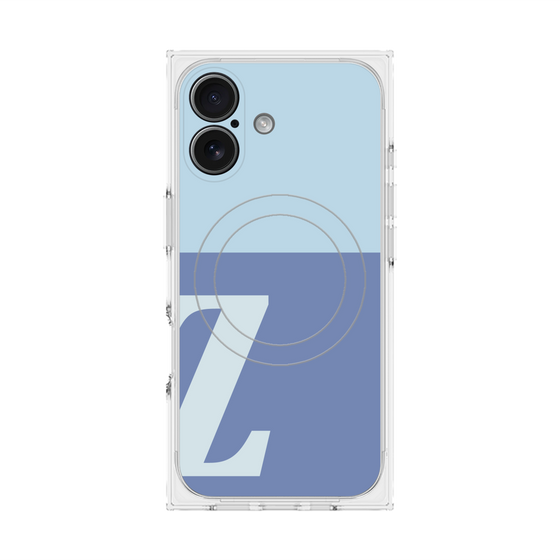 プレミアムスクエアケース with MagSafe［ オリジナル - initial two tone - Z blue ］