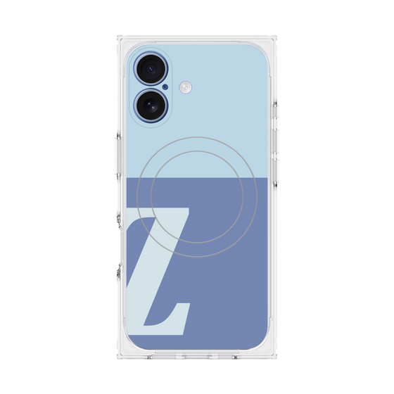 プレミアムスクエアケース with MagSafe［ オリジナル - initial two tone - Z blue ］