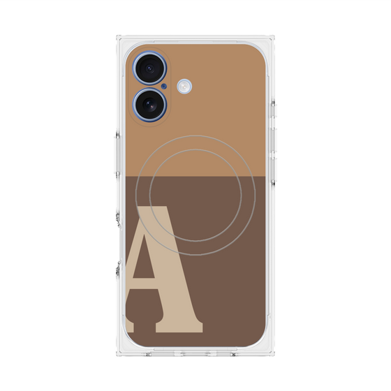 プレミアムスクエアケース with MagSafe［ オリジナル - initial two tone - A brown ］