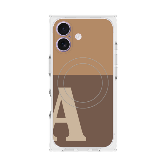 プレミアムスクエアケース with MagSafe［ オリジナル - initial two tone - A brown ］