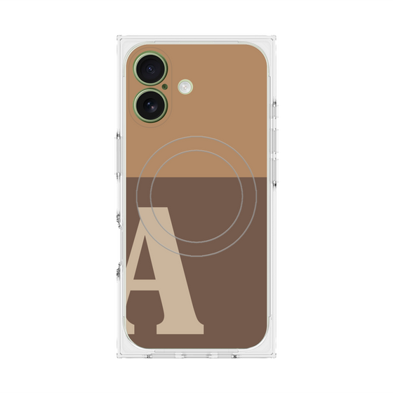 プレミアムスクエアケース with MagSafe［ オリジナル - initial two tone - A brown ］