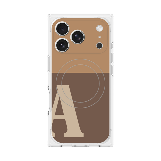 プレミアムスクエアケース with MagSafe［ オリジナル - initial two tone - A brown ］