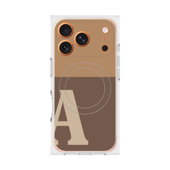 プレミアムスクエアケース with MagSafe［ オリジナル - initial two tone - A brown ］