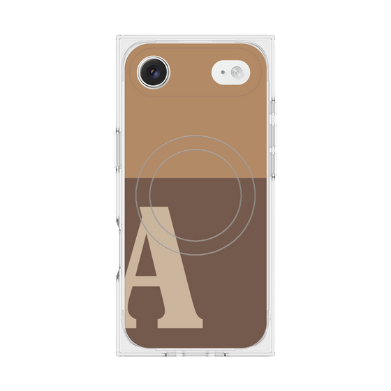 プレミアムスクエアケース with MagSafe［ オリジナル - initial two tone - A brown ］