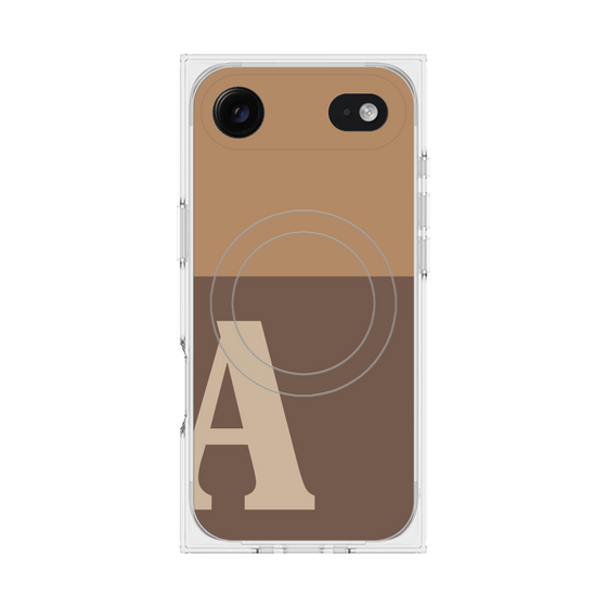プレミアムスクエアケース with MagSafe［ オリジナル - initial two tone - A brown ］
