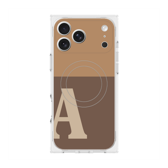 プレミアムスクエアケース with MagSafe［ オリジナル - initial two tone - A brown ］