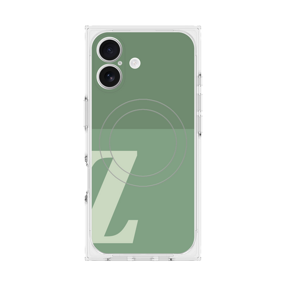 プレミアムスクエアケース with MagSafe［ オリジナル - initial two tone - Z green ］