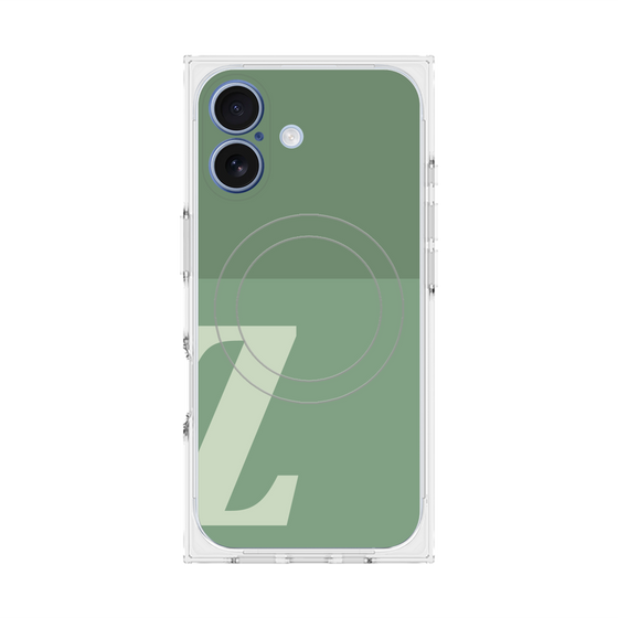 プレミアムスクエアケース with MagSafe［ オリジナル - initial two tone - Z green ］