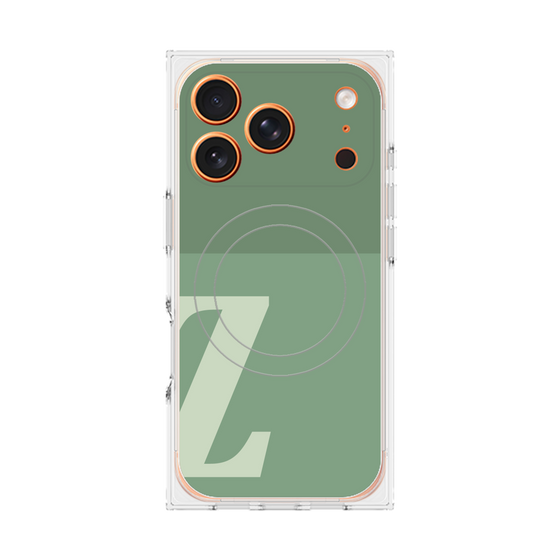 プレミアムスクエアケース with MagSafe［ オリジナル - initial two tone - Z green ］