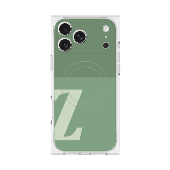 プレミアムスクエアケース with MagSafe［ オリジナル - initial two tone - Z green ］
