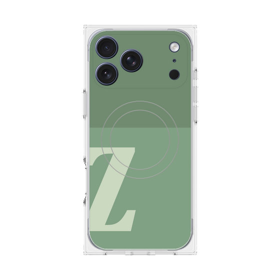 プレミアムスクエアケース with MagSafe［ オリジナル - initial two tone - Z green ］