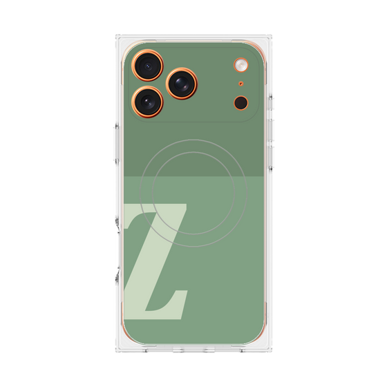 プレミアムスクエアケース with MagSafe［ オリジナル - initial two tone - Z green ］