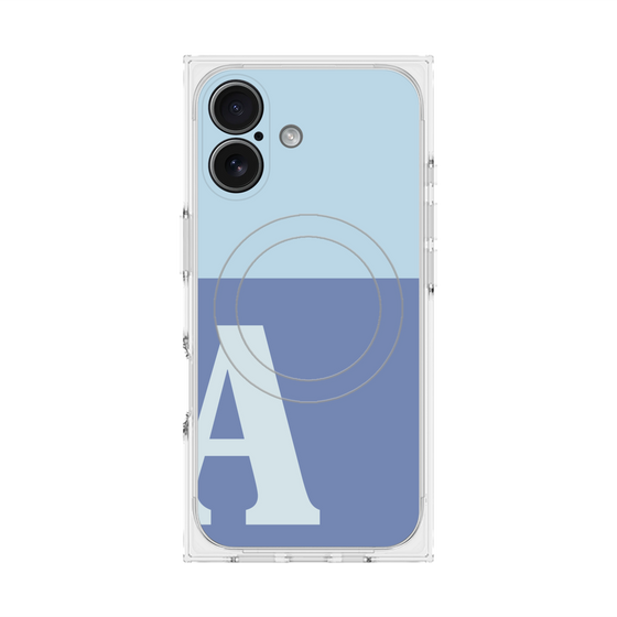 プレミアムスクエアケース with MagSafe［ オリジナル - initial two tone - A blue ］