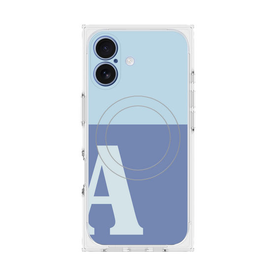 プレミアムスクエアケース with MagSafe［ オリジナル - initial two tone - A blue ］