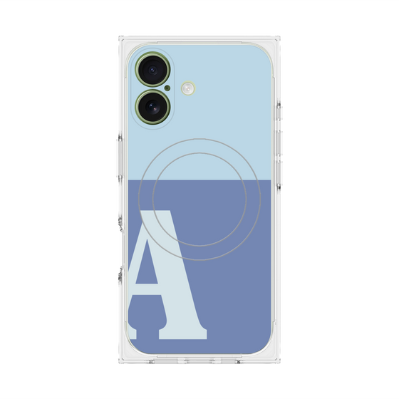 プレミアムスクエアケース with MagSafe［ オリジナル - initial two tone - A blue ］