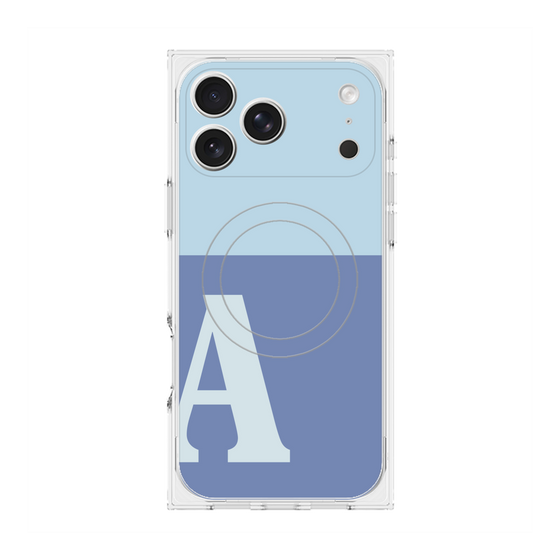 プレミアムスクエアケース with MagSafe［ オリジナル - initial two tone - A blue ］
