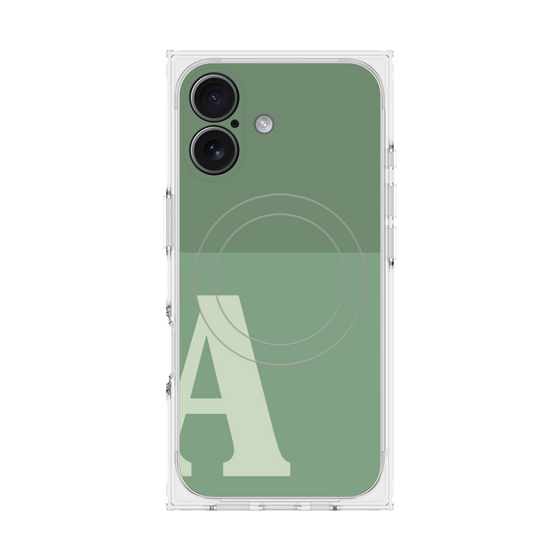 プレミアムスクエアケース with MagSafe［ オリジナル - initial two tone - A green ］