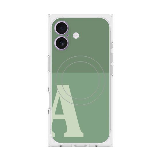 プレミアムスクエアケース with MagSafe［ オリジナル - initial two tone - A green ］