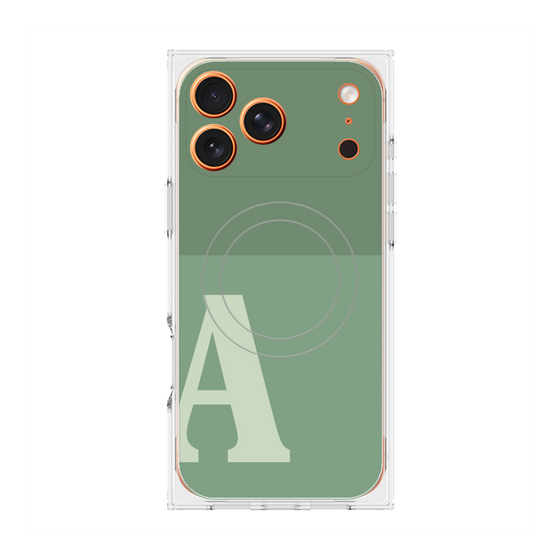 プレミアムスクエアケース with MagSafe［ オリジナル - initial two tone - A green ］
