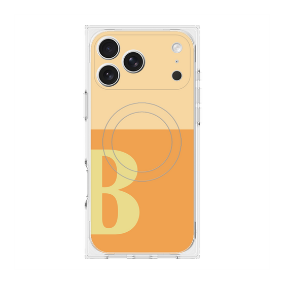 プレミアムスクエアケース with MagSafe［ オリジナル - initial two tone - B orange ］