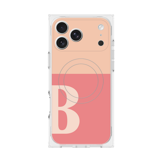 プレミアムスクエアケース with MagSafe［ オリジナル - initial two tone - B pink ］