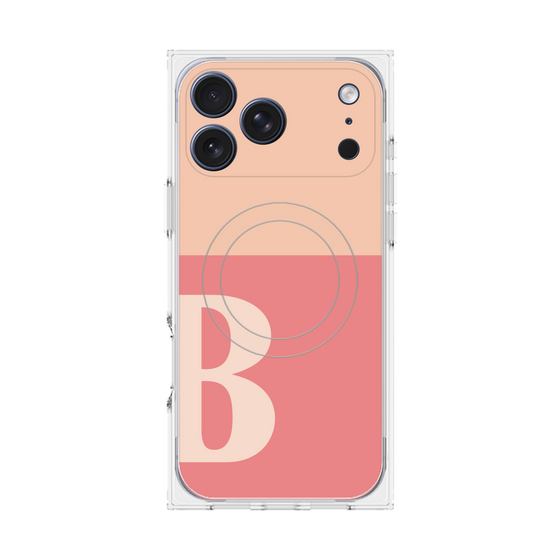プレミアムスクエアケース with MagSafe［ オリジナル - initial two tone - B pink ］