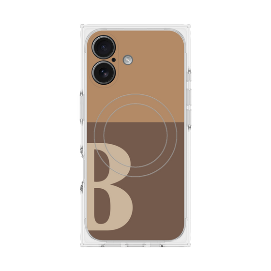 プレミアムスクエアケース with MagSafe［ オリジナル - initial two tone - B brown ］
