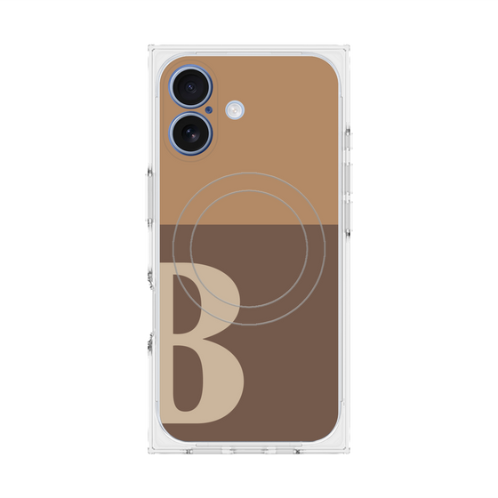 プレミアムスクエアケース with MagSafe［ オリジナル - initial two tone - B brown ］