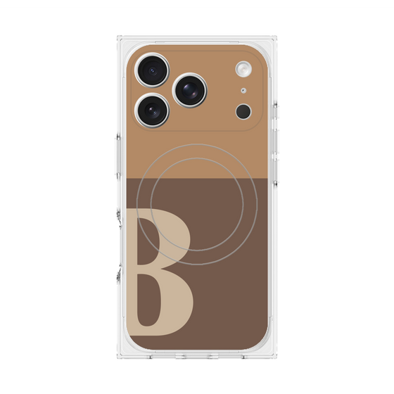 プレミアムスクエアケース with MagSafe［ オリジナル - initial two tone - B brown ］