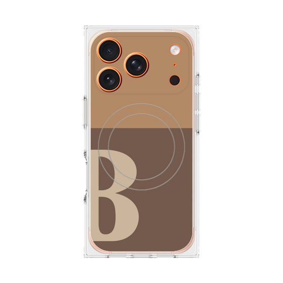 プレミアムスクエアケース with MagSafe［ オリジナル - initial two tone - B brown ］