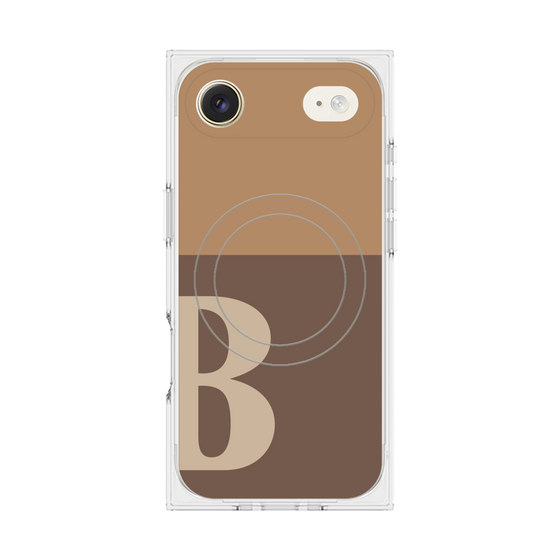 プレミアムスクエアケース with MagSafe［ オリジナル - initial two tone - B brown ］