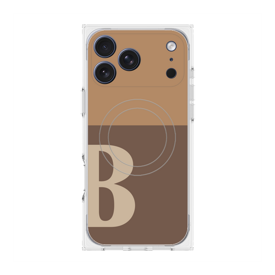 プレミアムスクエアケース with MagSafe［ オリジナル - initial two tone - B brown ］