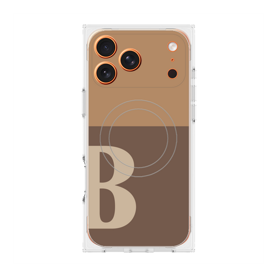 プレミアムスクエアケース with MagSafe［ オリジナル - initial two tone - B brown ］