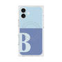 プレミアムスクエアケース with MagSafe［ オリジナル - initial two tone - B blue ］