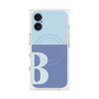 プレミアムスクエアケース with MagSafe［ オリジナル - initial two tone - B blue ］