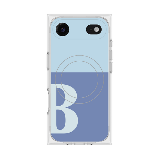 プレミアムスクエアケース with MagSafe［ オリジナル - initial two tone - B blue ］