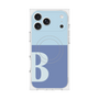 プレミアムスクエアケース with MagSafe［ オリジナル - initial two tone - B blue ］