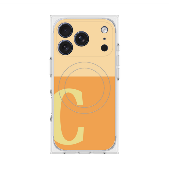プレミアムスクエアケース with MagSafe［ オリジナル - initial two tone - C orange ］