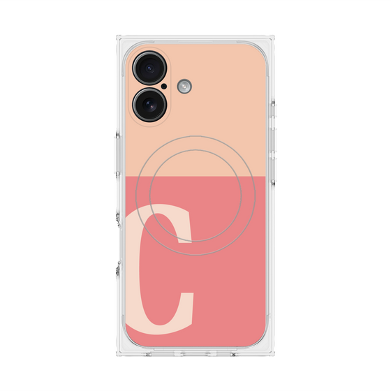 プレミアムスクエアケース with MagSafe［ オリジナル - initial two tone - C pink ］