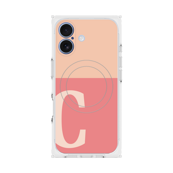プレミアムスクエアケース with MagSafe［ オリジナル - initial two tone - C pink ］