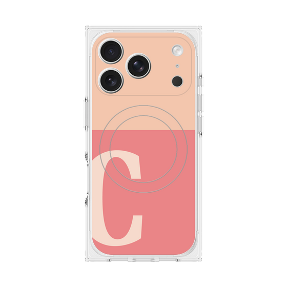 プレミアムスクエアケース with MagSafe［ オリジナル - initial two tone - C pink ］