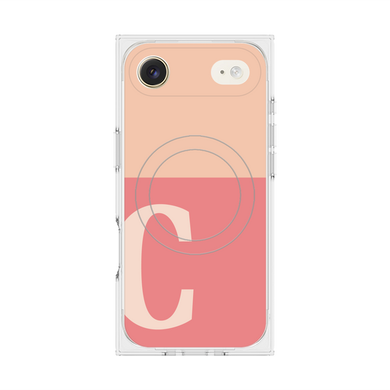 プレミアムスクエアケース with MagSafe［ オリジナル - initial two tone - C pink ］