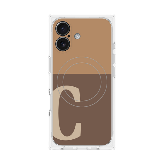 プレミアムスクエアケース with MagSafe［ オリジナル - initial two tone - C brown ］